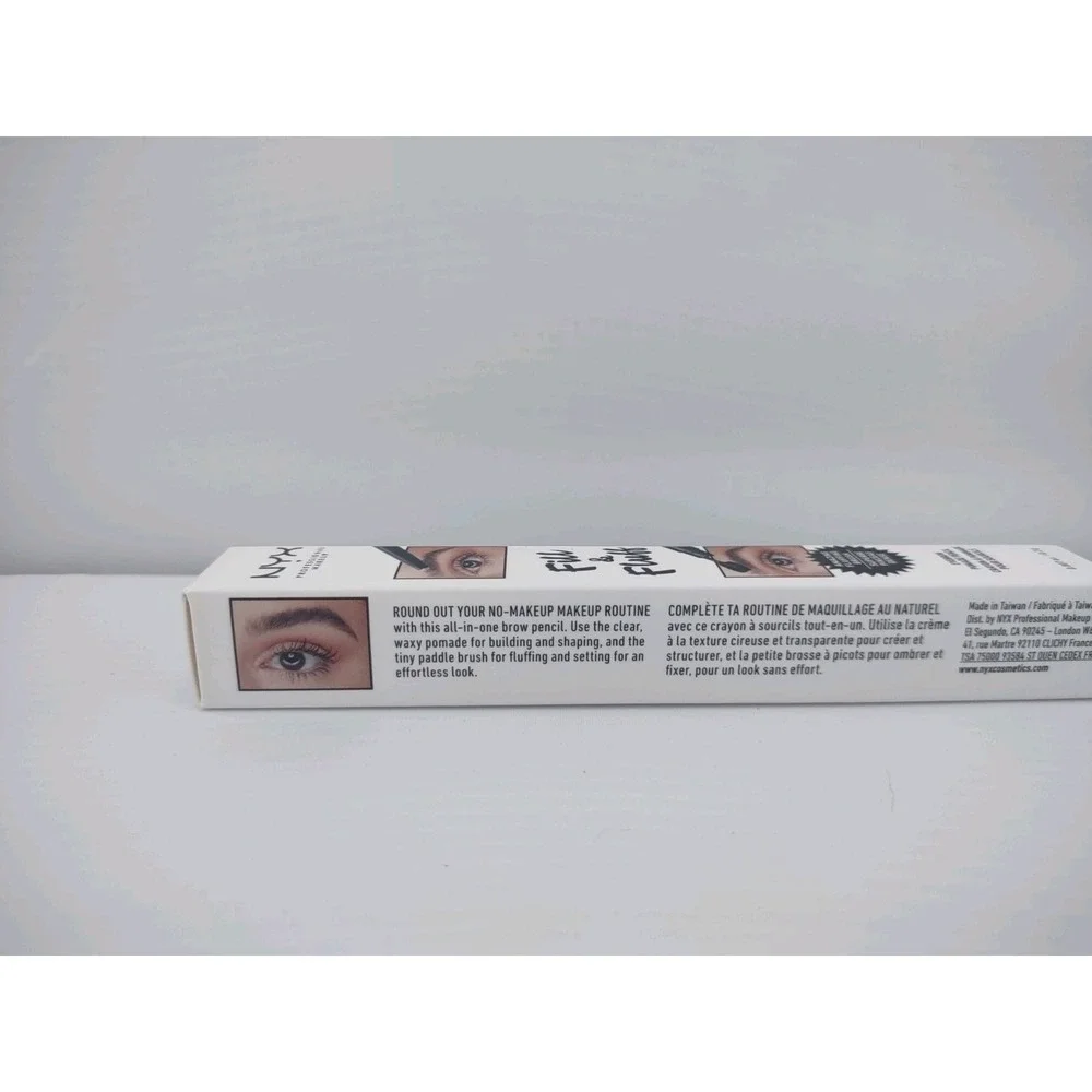 NYX PROFESSIONAL MAKEUP Fill Fluff Eyebrow Pomade Dual-End Brush‎ & Pencil Clear